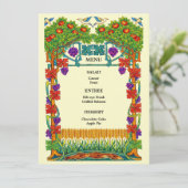 Retro Art Nouveau Wedding Menu メニュー (スタンド正面)