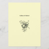 Retro Art Nouveau Wedding Menu メニュー (裏面)