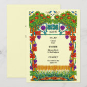 Retro Art Nouveau Wedding Menu メニュー (正面/裏面)