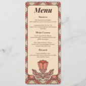 Retro Art Nouveau Wedding Menu Card メニュー (正面)