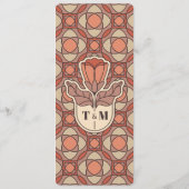 Retro Art Nouveau Wedding Menu Card メニュー (裏面)