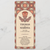 Retro Art Nouveau Wedding Program Card プログラム (正面)