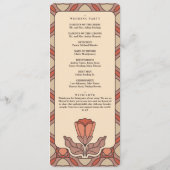 Retro Art Nouveau Wedding Program Card プログラム (裏面)