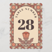 Retro Art Nouveau Wedding Table Number Card 招待状 (裏面)