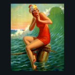 Retro Art Print, "Sitting Pretty" Eggleston  ポスター<br><div class="desc">An awesome retro art print by Edward Mason Eggleston an American Artist and illustrator.  Vintage "Sitting Pretty" Painting (1937).</div>