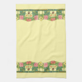Retro Arts & Crafts or Craftsman Floral Frieze キッチンタオル (縦)