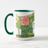 Retro Arts & Crafts or Craftsman Floral Frieze マグカップ (左)