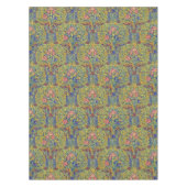Retro Arts & Crafts style Birds in Trees Pattern テーブルクロス (正面)