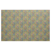 Retro Arts & Crafts style Birds in Trees Pattern ファブリック (ヤード)