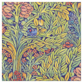 Retro Arts & Crafts style Birds in Trees Pattern ファブリック (クローズアップ)
