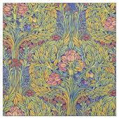 Retro Arts & Crafts style Birds in Trees Pattern ファブリック (見本)