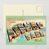  Retro Asbury Park NJ 5x7 Big Postcard サンキューカード (正面/裏面)