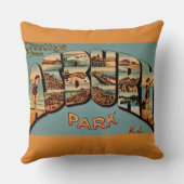 Retro Asbury Park NJ Postcard クッション (裏面)