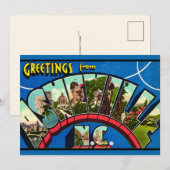 Retro Asheville NC 5x7 Big Postcard サンキューカード (正面/裏面)