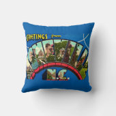 Retro Asheville NC Postcard クッション (裏面)