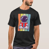 Retro Astronaut Book Reader Bookworm Vibes Tシャツ (正面)