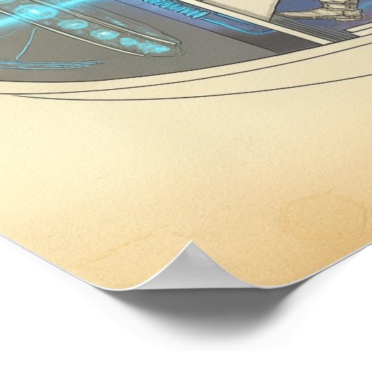 Retro Astronaut in Futuristic UAP ポスター (角)