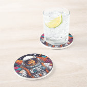 Retro Astronaut Nebula Sandstone Coaster コースター (側面)