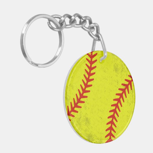Retro Athletic Softball Fastpitch Game Day Style キーホルダー (正面左)