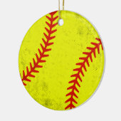 Retro Athletic Softball Fastpitch Game Day Style セラミックオーナメント (左)