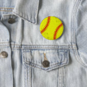 Retro Athletic Softball Fastpitch Game Day Style 缶バッジ (インサイチュ)