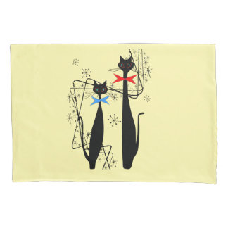 Retro Atomic Era Mid Century Modern Cat 枕カバー