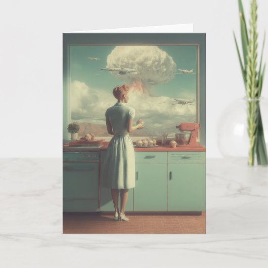 Retro Atomic Kitchen Surreal Art カード (正面)