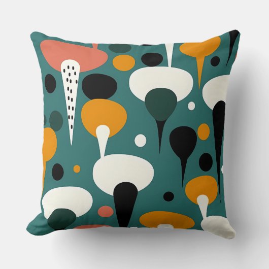Retro Atomic Mushroom Pillow クッション (正面)