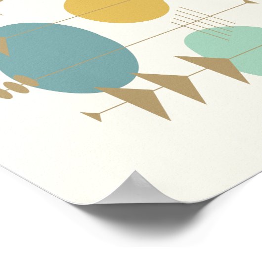 Retro Atomic Space Age Mid Century Modern Wall Art ポスター (角)