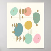 Retro Atomic Space Age Mid Century Modern Wall Art ポスター (正面)