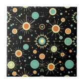 Retro Atomic Starburst Midcentury Pattern タイル (正面)