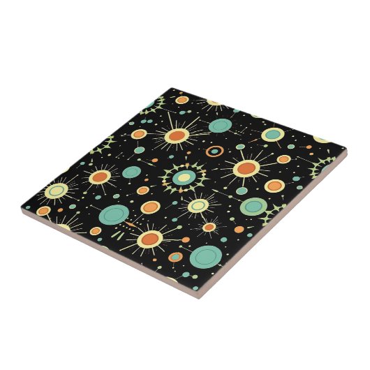 Retro Atomic Starburst Midcentury Pattern タイル (側面)