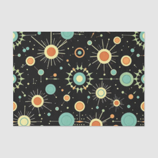 Retro Atomic Starburst Midcentury Pattern 薄葉紙