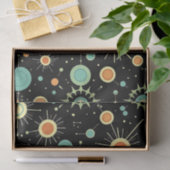 Retro Atomic Starburst Midcentury Pattern 薄葉紙 (ギフト)