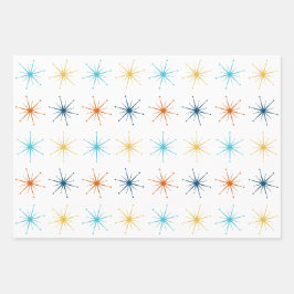Retro Atomic Starburst Pattern Choose Your Colors ラッピングペーパーシート