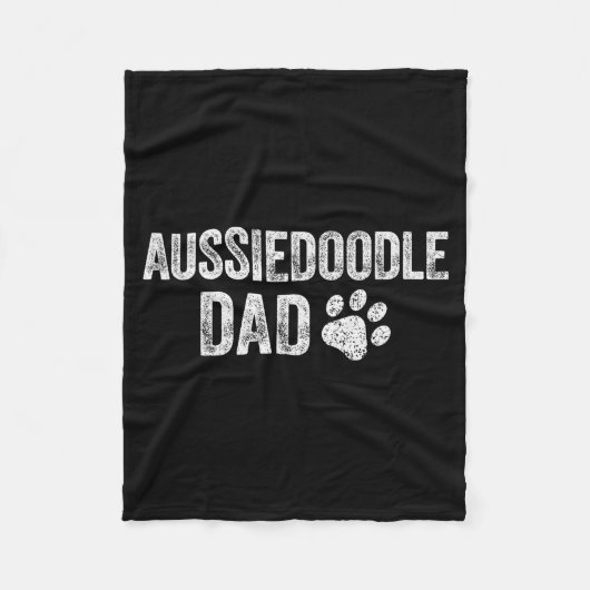 Retro Aussiedoodle Dad Papa Father's Day Aussie Do フリースブランケット (正面)