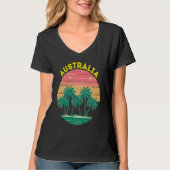 Retro Australia Vacation Souvenir Palm Tree Tシャツ (正面)