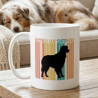Retro Australian Shepherd Silhouette  コーヒーマグカップ