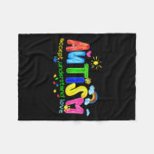 Retro Autism Accept Understand Love to Be フリースブランケット (正面(横))