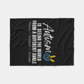 Retro Autism Different Angle Neurodiverse フリースブランケット (正面(横))