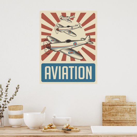 Retro Aviation Poster ポスター (キッチン)