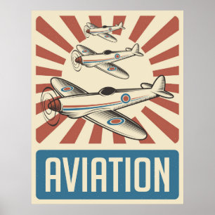 Retro Aviation Poster ポスター