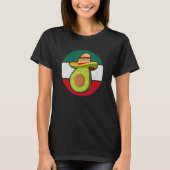 Retro Avocado Sombrero Hat Mexican Independence Da Tシャツ (正面)