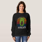 Retro Avocato Avogato Avocado Cat Vegan スウェットシャツ (正面フル)