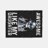 Retro Awesome Like My Daughter Funny Dad Parents D フリースブランケット (正面(横))