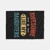 Retro Awesome Like My Daughters Funny Men Dad Fath フリースブランケット (正面(横))