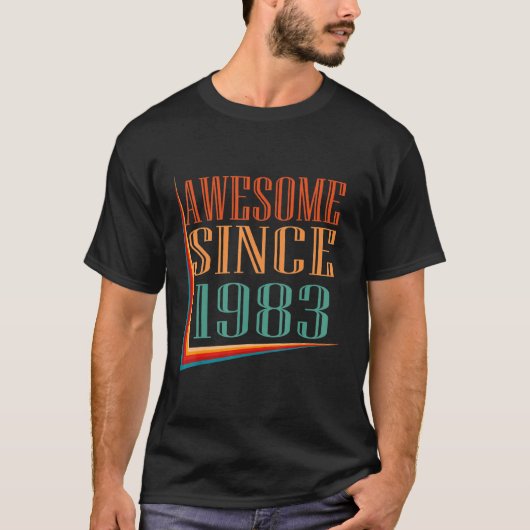 Retro Awesome Since 1983 39th Birthday Tシャツ (正面)