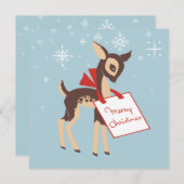Retro Baby Reindeer | Custom Flat Christmas Card シーズンカード (正面/裏面)