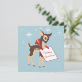 Retro Baby Reindeer | Custom Flat Christmas Card シーズンカード (スタンド正面)