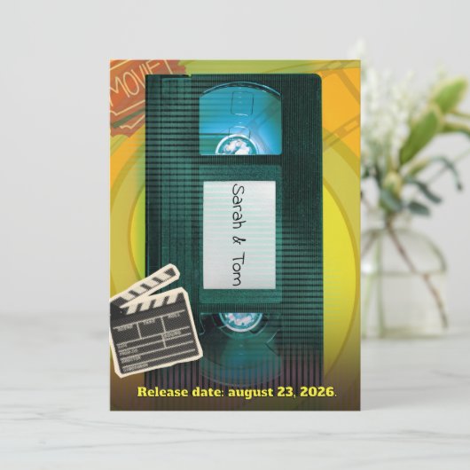 Retro Back to 90s Wedding Invitation (スタンド正面)